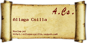Allaga Csilla névjegykártya